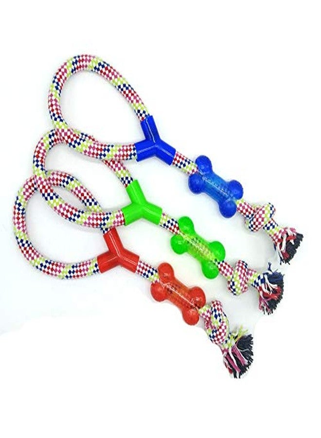 Pet Believe Non-Toxic Puppy Cats Chew Toy with A Tug- Knotted Cotton Chew Rope Toy-17 Inches (Blue) - Image 4
